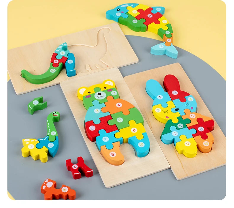 ELMAS Montessori Wooden Toddler Puzzles for Kids - Al Masam Stationery LLC