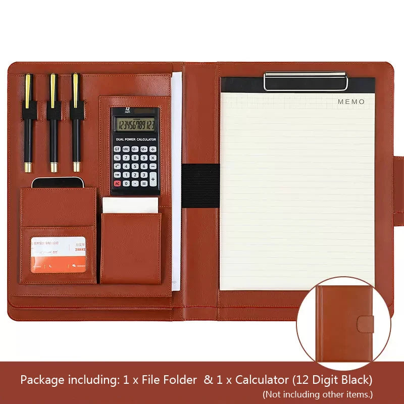 ELMAS Stylish Leather A4 Conference Portfolio Folder - Al Masam Stationery LLC