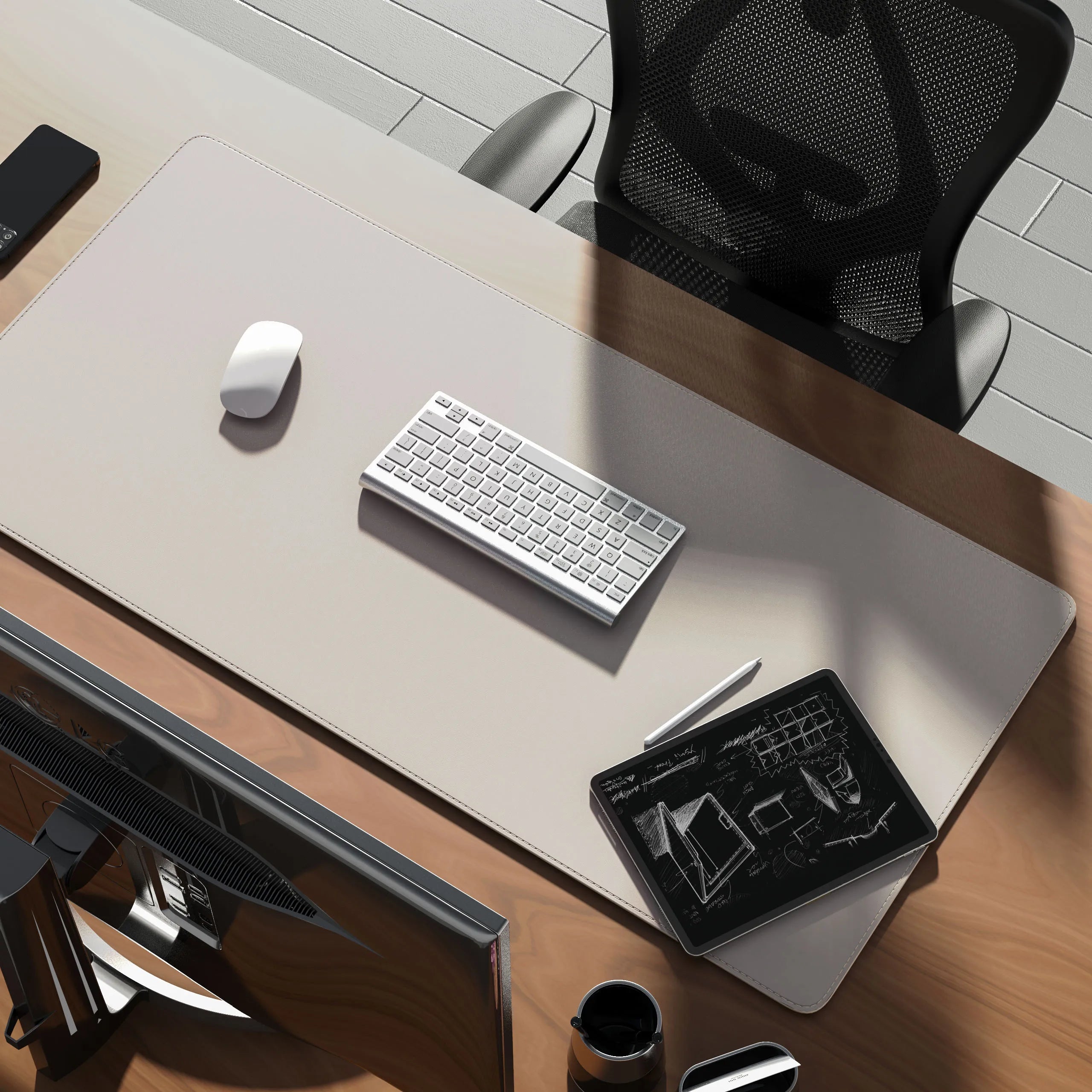 ELMAS Premium Dual-Sided Cork & Leather Mouse Pad - Al Masam Stationery LLC