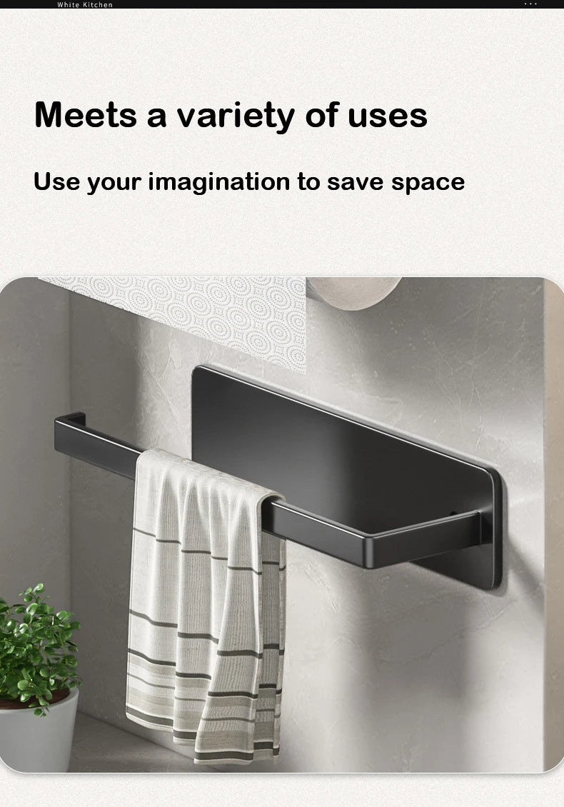 ELMAS Kitchen Paper Towel Holder Wall Mount Nail-Free Rack - Al Masam Stationery LLC