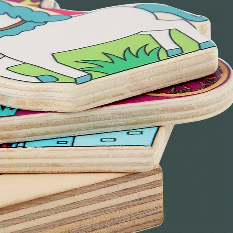 ELMAS Wooden Montessori Logical Thinking Shape Matching Toy - Al Masam Stationery LLC