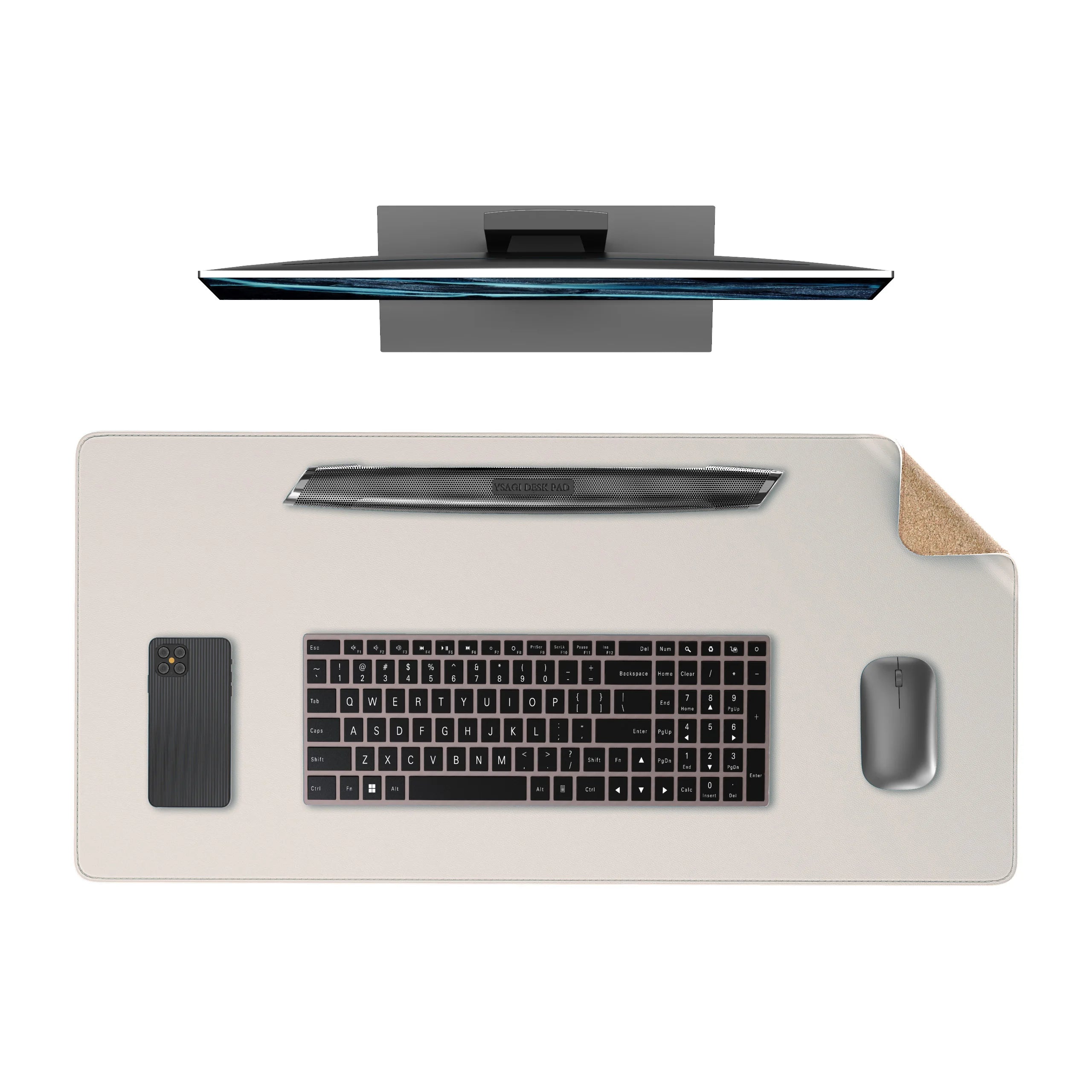 ELMAS Premium Dual-Sided Cork & Leather Mouse Pad - Al Masam Stationery LLC