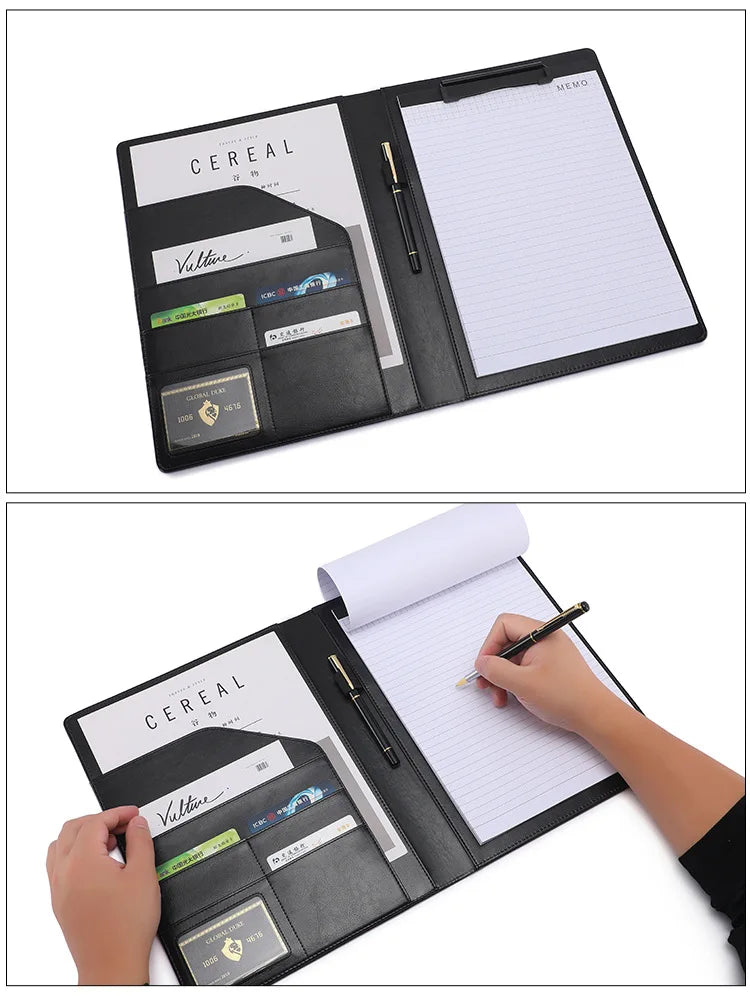 ELMAS Premium Leather A4 Portfolio Organizer Folder - Al Masam Stationery LLC