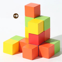 ELMAS Colorful Wooden Building Blocks for Kids