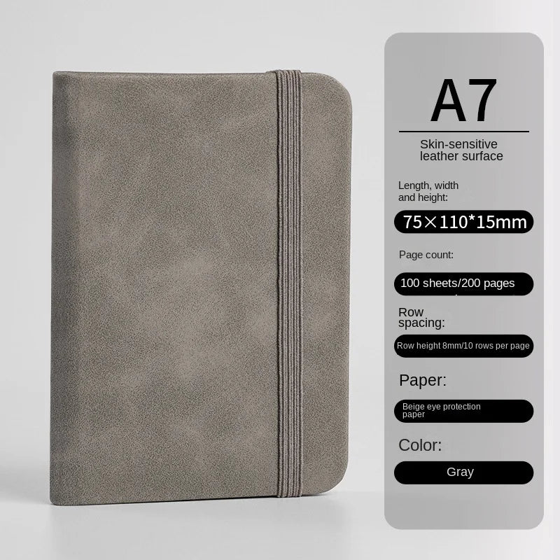 ELMAS Mini Book A7 Portable Leather Waterproof Notebook - Al Masam Stationery LLC