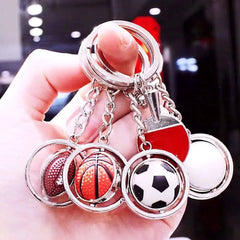 ELMAS Trendy Leather Football Keychain for Sports Lovers