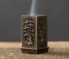 ELMAS Elegant Square Incense Burner for Home Aromatherapy