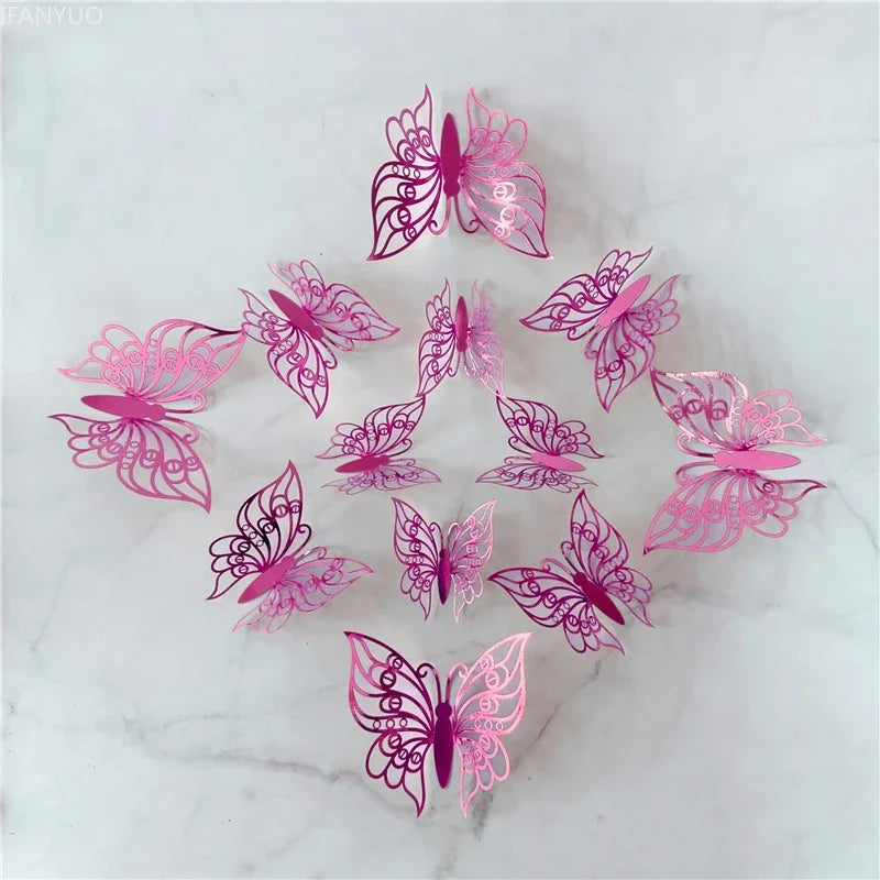 ELMAS 12Pcs 3D Butterfly Wall Stickers Home Decor Set - Al Masam Stationery LLC