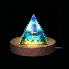 ELMAS Healing Amethyst Energy Pyramid for Balance