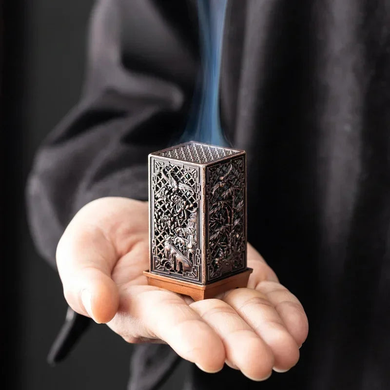 ELMAS Elegant Square Incense Burner for Home Aromatherapy - Al Masam Stationery LLC