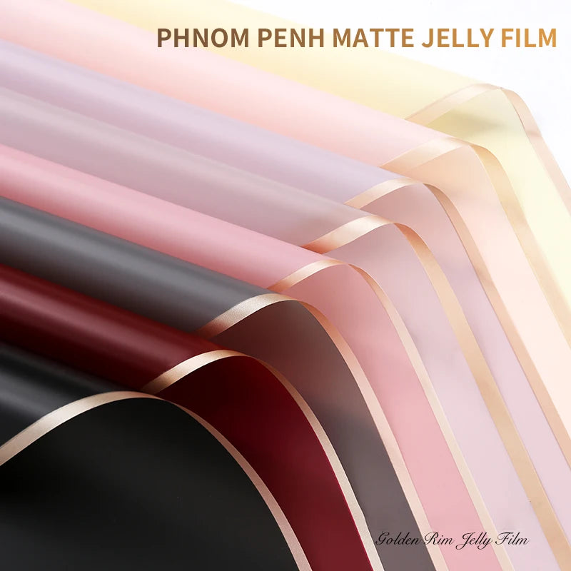 ELMAS Elegant Flower Wraps with Golden Edges - 10 Sheets - Al Masam Stationery LLC