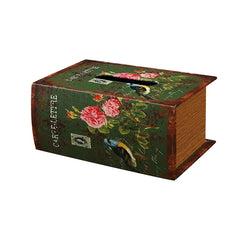 ELMAS Elegant Retro Book-Style Tissue Box