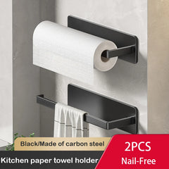 ELMAS Kitchen Paper Towel Holder Wall Mount Nail-Free Rack - Al Masam Stationery LLC