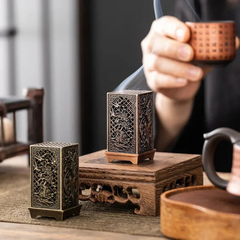 ELMAS Elegant Square Incense Burner for Home Aromatherapy - Al Masam Stationery LLC