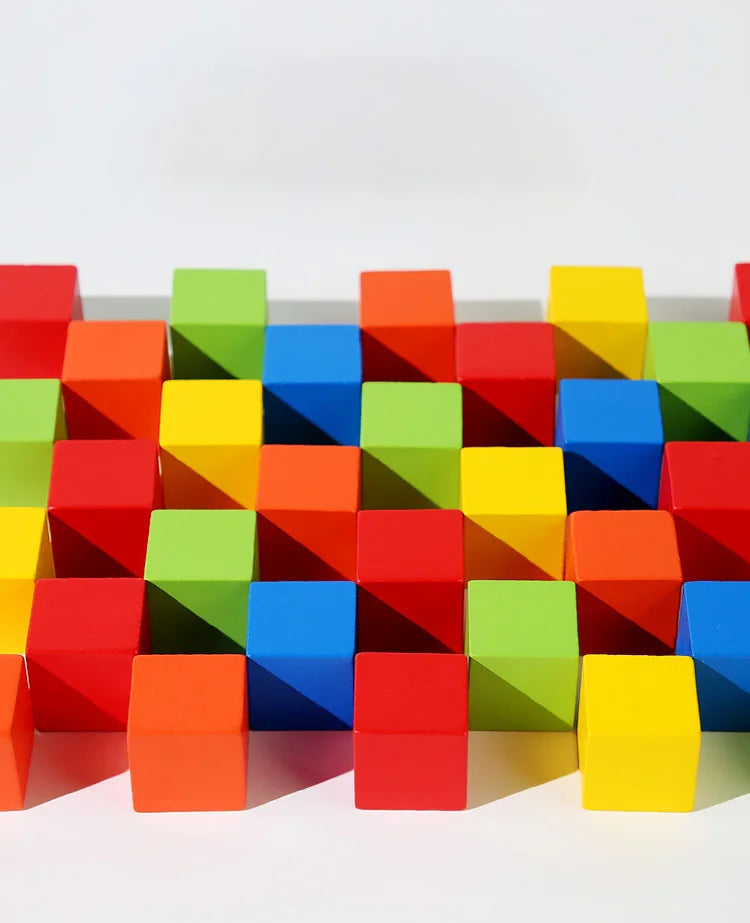 ELMAS Colorful Wooden Building Blocks for Kids - Al Masam Stationery LLC