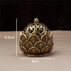 ELMAS Retro Copper Lotus Incense Burner for Home & Office