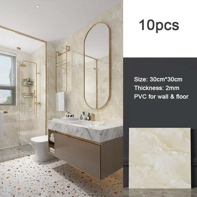 ELMAS 10pcs Waterproof Marble Floor Stickers Decor - Al Masam Stationery LLC