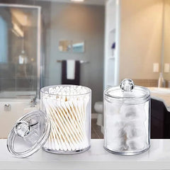 ELMAS Acrylic Storage Box Round Jar Organizer for Makeup - Al Masam Stationery LLC