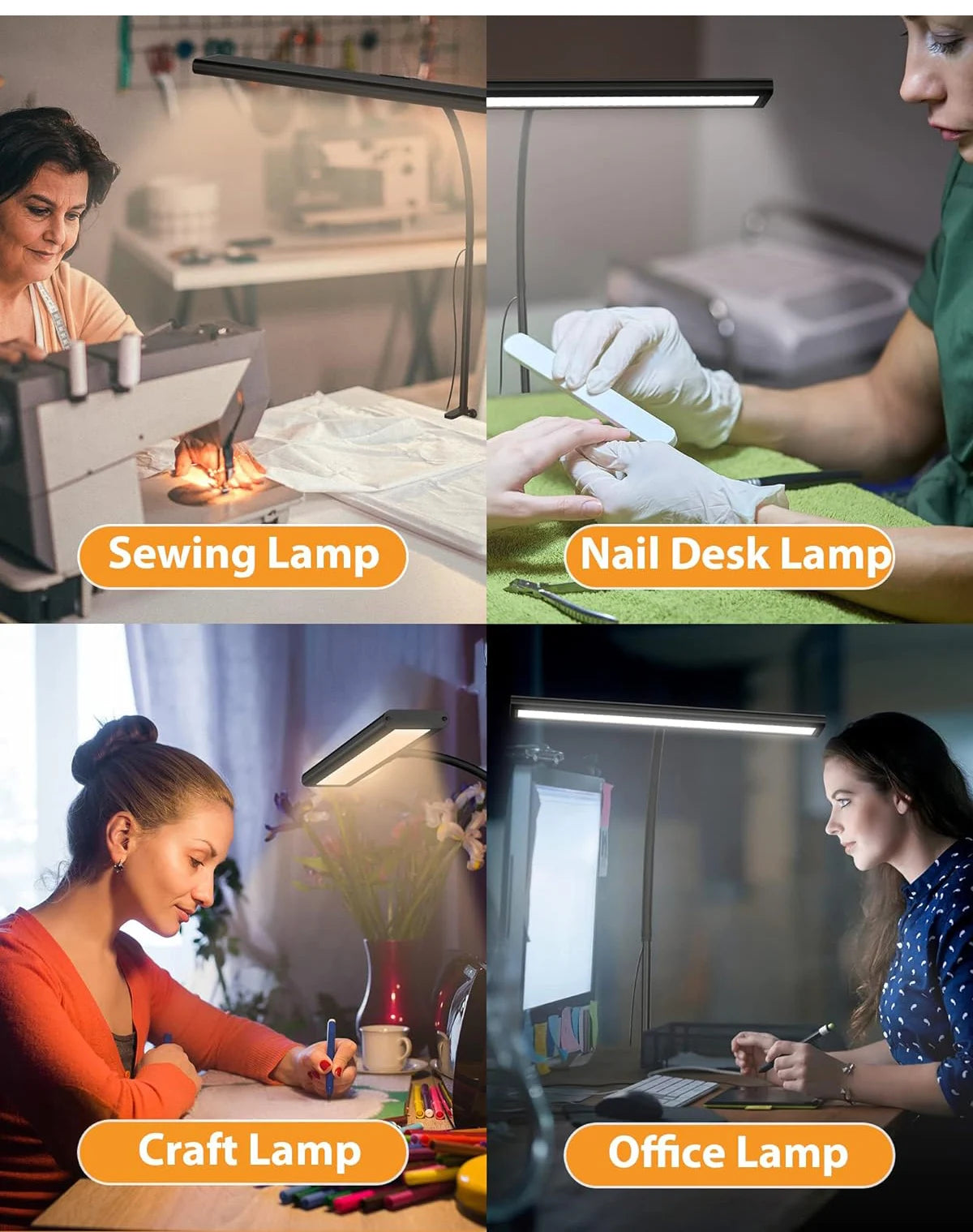 ELMAS Flexible LED Desk Lamp with Stepless Dimming & Eye Care - Al Masam Stationery LLC