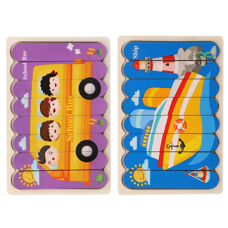 ELMAS Montessori Baby Wooden Puzzle Toys for 2-3 Years - Al Masam Stationery LLC