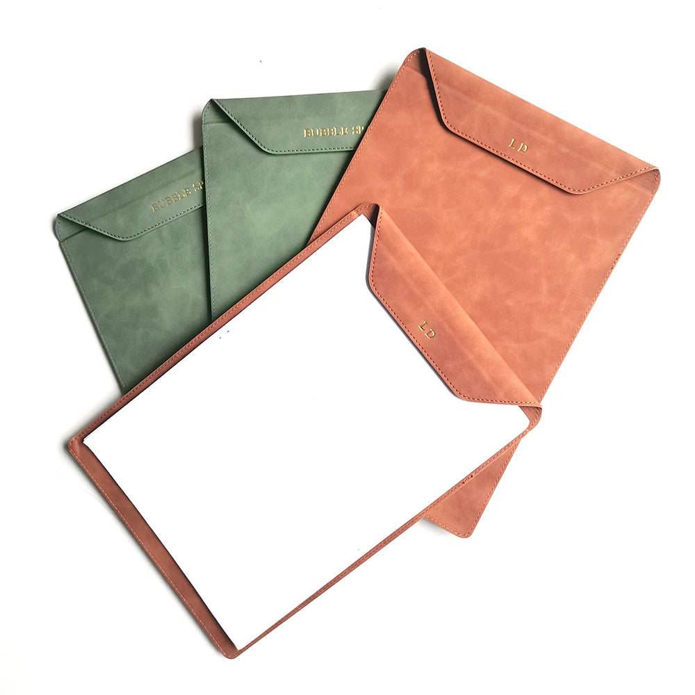 ELMAS Premium Leather A4 Clipboard Folder with Logo - Al Masam Stationery LLC