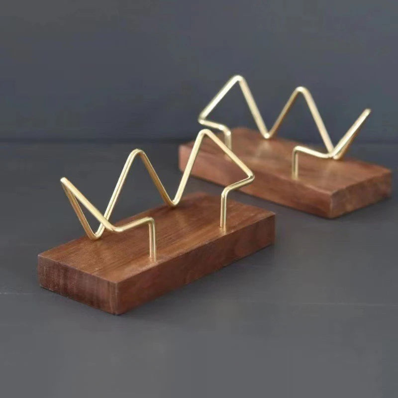 ELMAS Elegant Wooden Business Card Organizer Stand - Al Masam Stationery LLC
