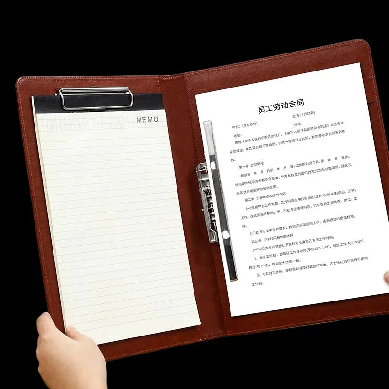 ELMAS Elegant PU Leather A4 Padfolio with Clips - Al Masam Stationery LLC