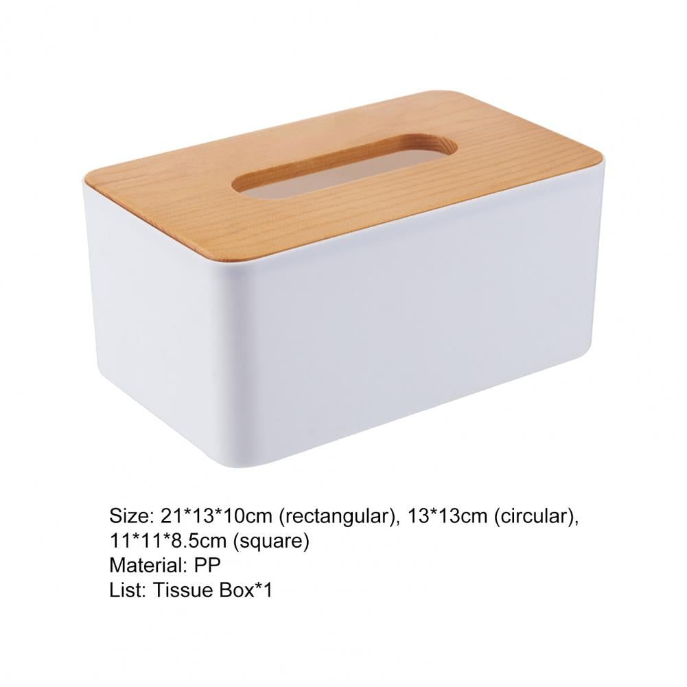 ELMAS Modern Tissue Box with Wooden Lid for Home & Car - Al Masam Stationery LLC