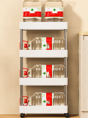 ELMAS 1pcs 3/4 Tier Rolling Utility Cart Storage Shelf - Al Masam Stationery LLC