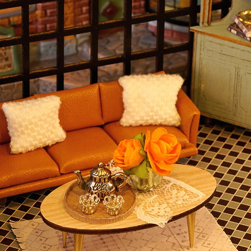 ELMAS Enchanting 3D Wooden Dollhouse Kit with Lights - Al Masam Stationery LLC