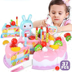 ELMAS Fun 37Pcs DIY Birthday Cake & Fruit Playset