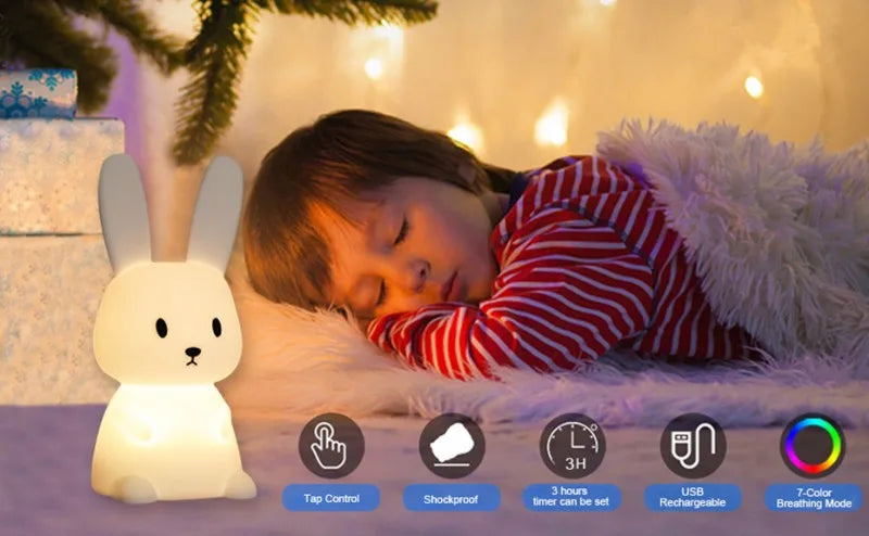 ELMAS Cute Rabbit Touch Sensor LED Night Light for Kids - Al Masam Stationery LLC