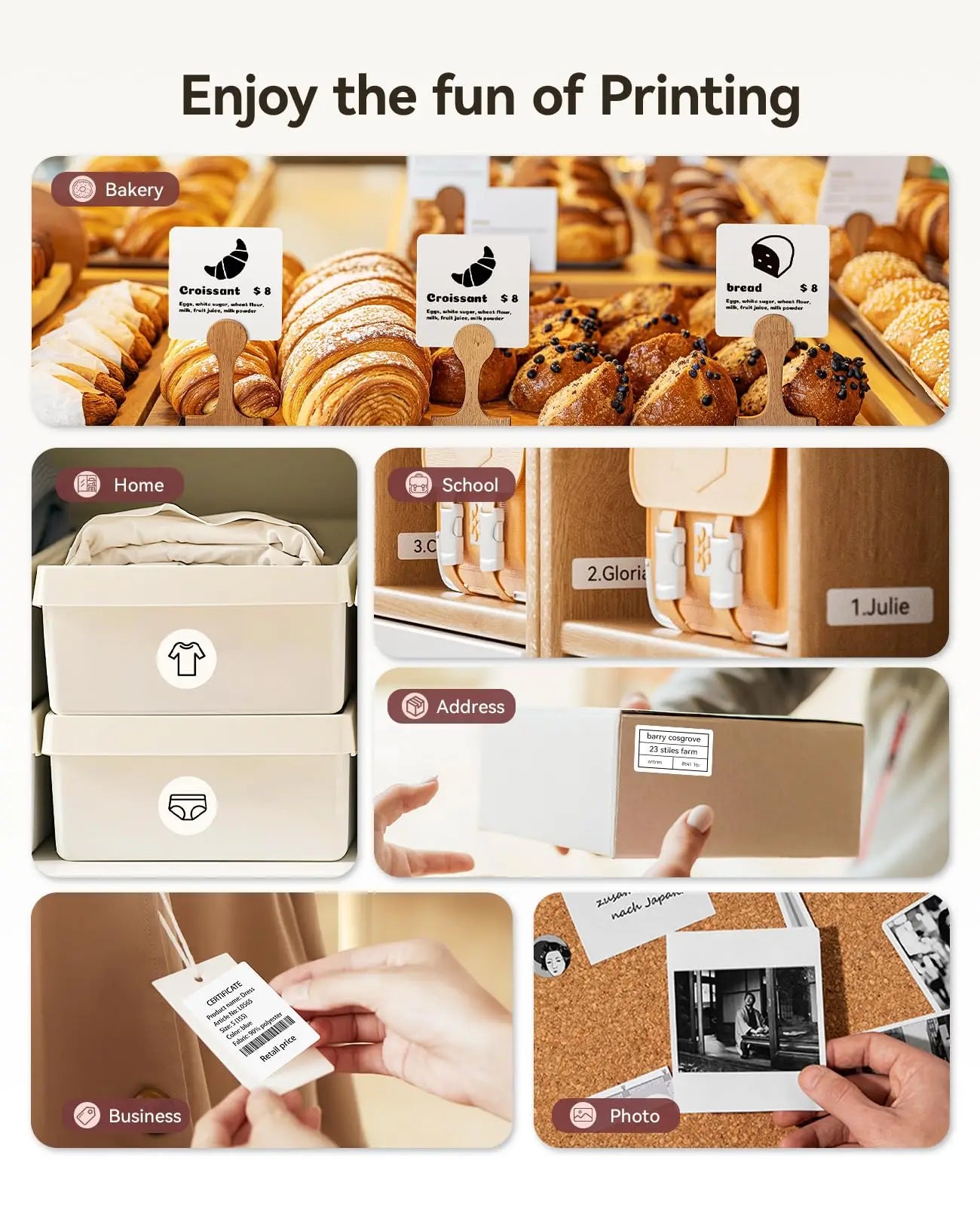 ELMAS Wireless Mini Thermal Label Printer for Home & DIY - Al Masam Stationery LLC