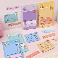 ELMAS Cute Kawaii Animal Sticky Notes & Memo Pad Set