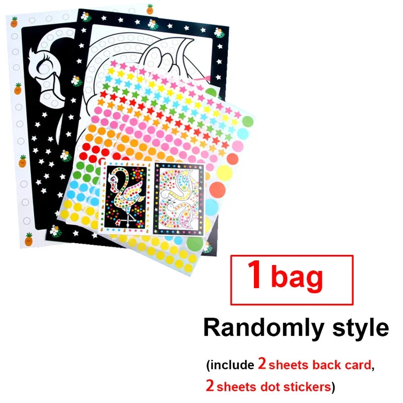 ELMAS 4 Sets Child Sticker Dot Mosaic Puzzle Games - Al Masam Stationery LLC