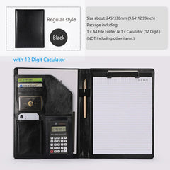 ELMAS Premium A4 Leather Padfolio & Clipboard Organizer