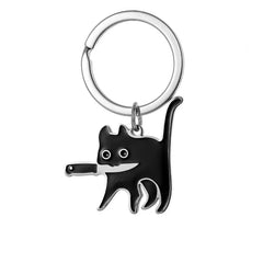 ELMAS Black Cat Couples Keychain - Love Puzzle Gift