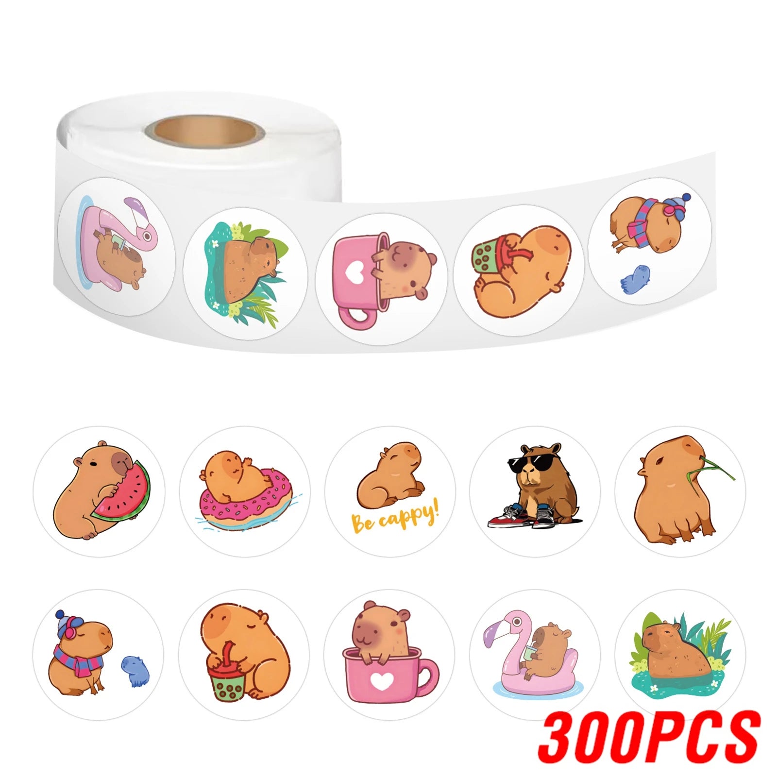 ELMAS Adorable Capybara Cartoon Stickers for Crafts - Al Masam Stationery LLC
