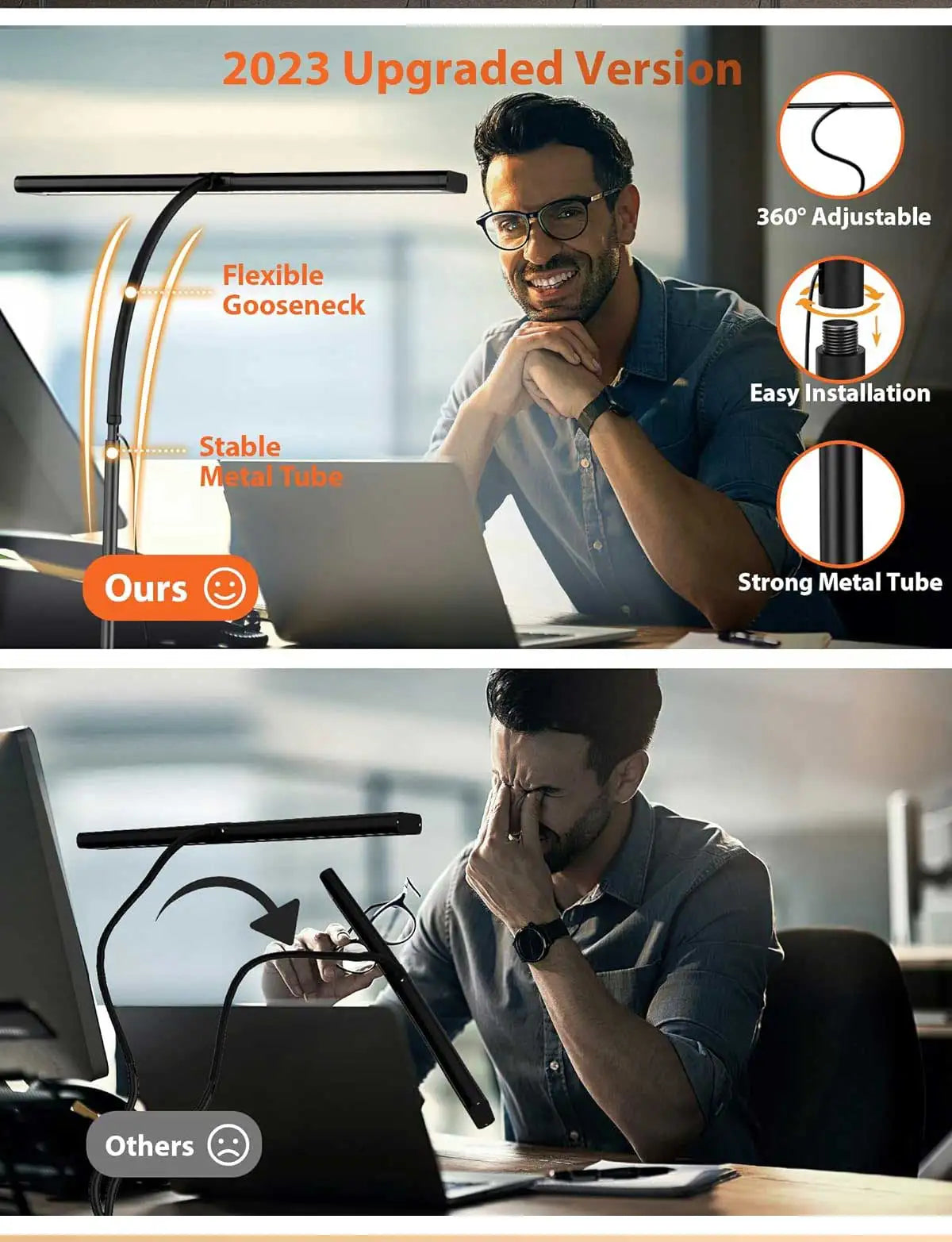 ELMAS Flexible LED Desk Lamp with Stepless Dimming & Eye Care - Al Masam Stationery LLC