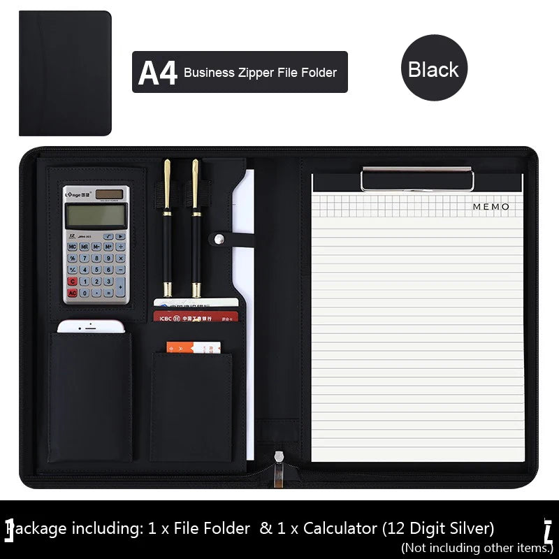 ELMAS Premium A4 Leather Padfolio & Organizer - Al Masam Stationery LLC