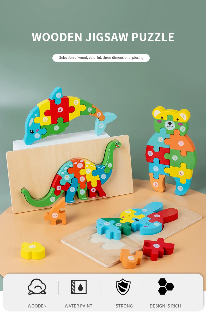 ELMAS Montessori Wooden Toddler Puzzles for Kids - Al Masam Stationery LLC