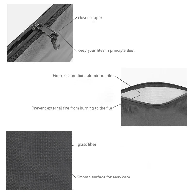 ELMAS Fireproof Waterproof Document Bag - Portable Pouch - Al Masam Stationery LLC