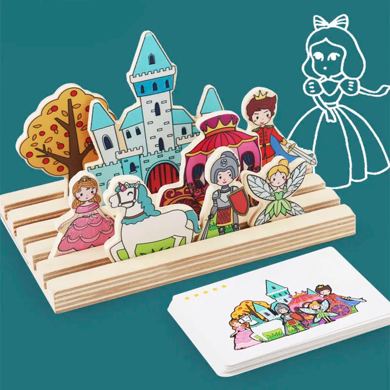 ELMAS Wooden Montessori Logical Thinking Shape Matching Toy - Al Masam Stationery LLC