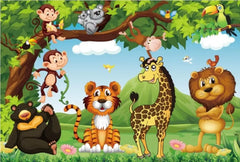 ELMAS Custom Photo 3D Cartoon Animal Wallpaper Kids Room - Al Masam Stationery LLC