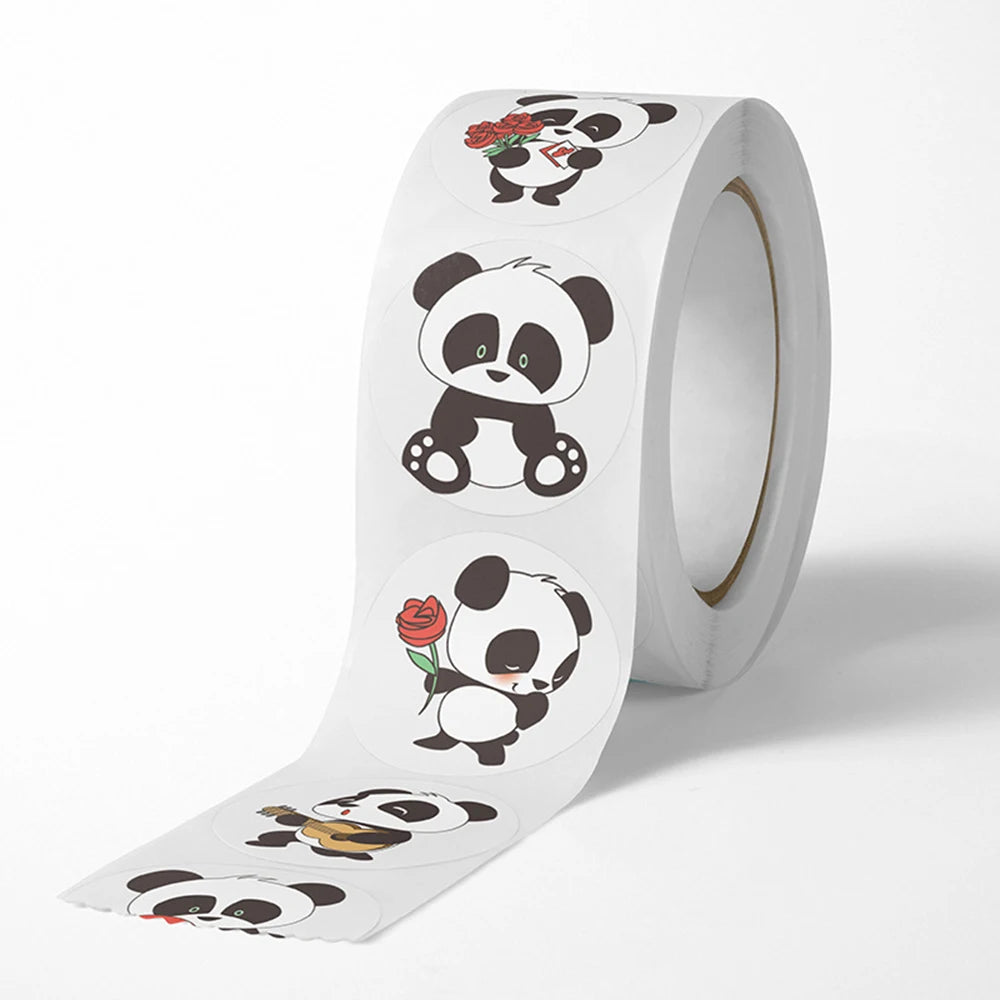 ELMAS Adorable Panda Cartoon Stickers - 100-500pcs Set - Al Masam Stationery LLC
