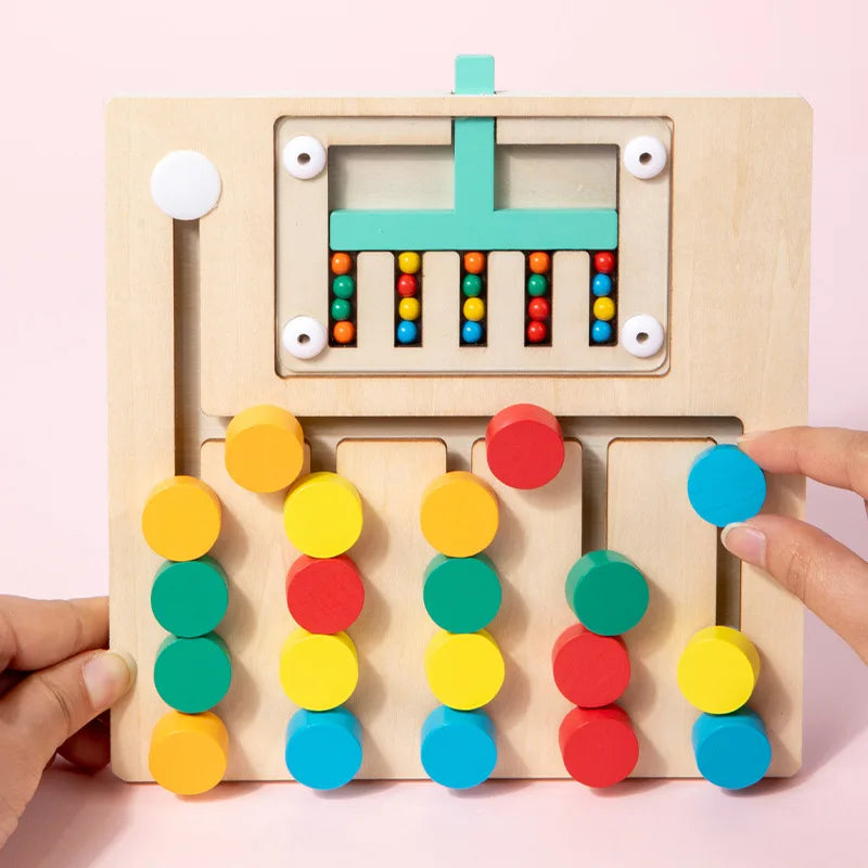 ELMAS Montessori Wooden Color Matching Logic Game Toy - Al Masam Stationery LLC