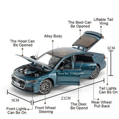 ELMAS 1/24 A7 Alloy Model Car Toys with Light Sound