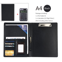 ELMAS Premium A4 PU Leather Clipboard Organizer - Al Masam Stationery LLC