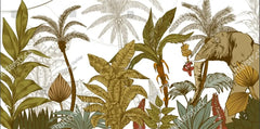 ELMAS Custom French Retro Rainforest Wallpaper Mural - Al Masam Stationery LLC