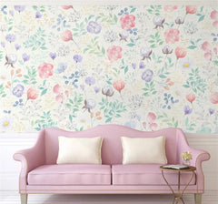 ELMAS Customized Wallpaper Mural Watercolor Flowers - Al Masam Stationery LLC